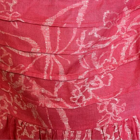 Banana Republic linen strapless dress tropical vacation travel lined size 6 - Picture 3 of 5